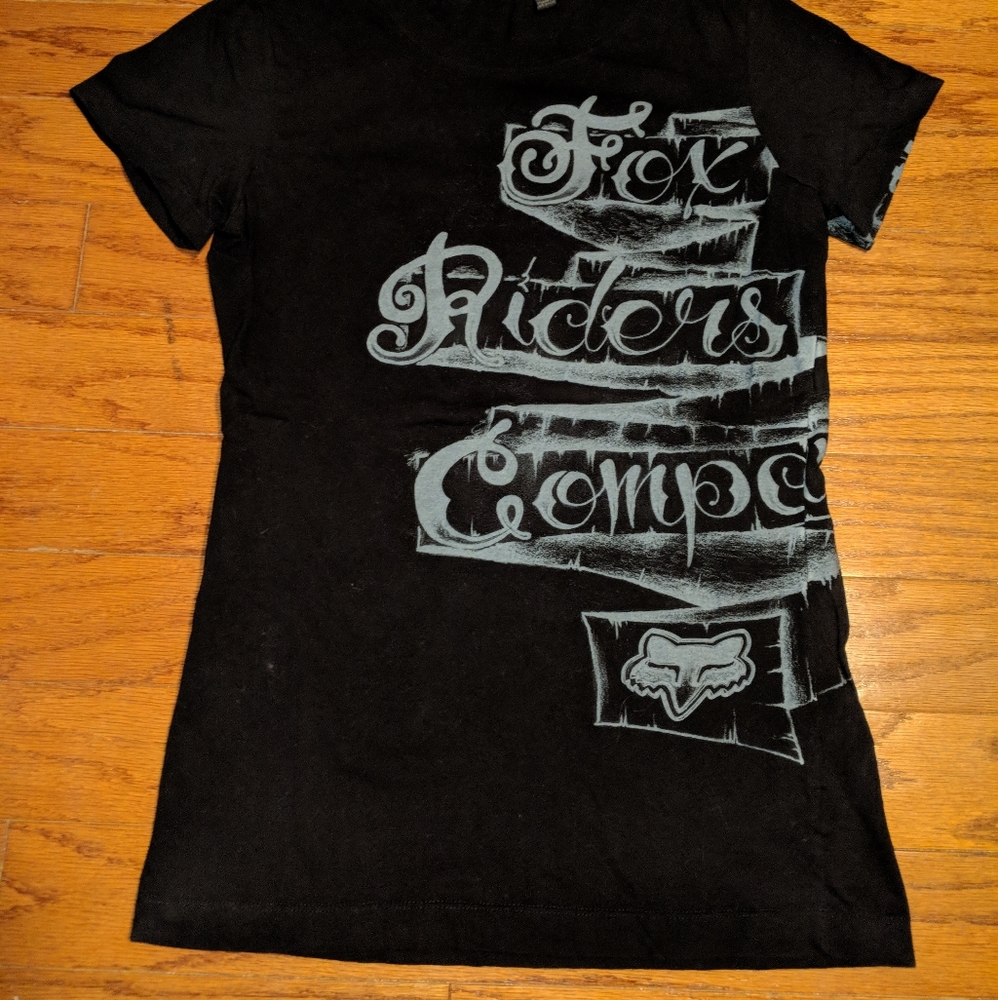 Fox Riders Company Short sleeve shirt - large - black and gray - fox shirt
